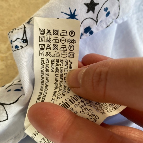 Zara light blue Button-Up Shirt with Black Print - Picture 6 of 9